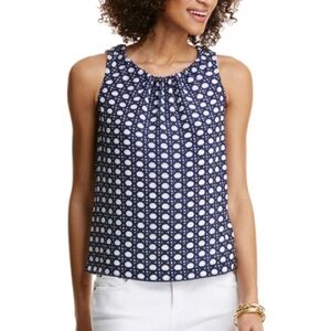Vineyard Vines Caning Sleeveless Silk Top